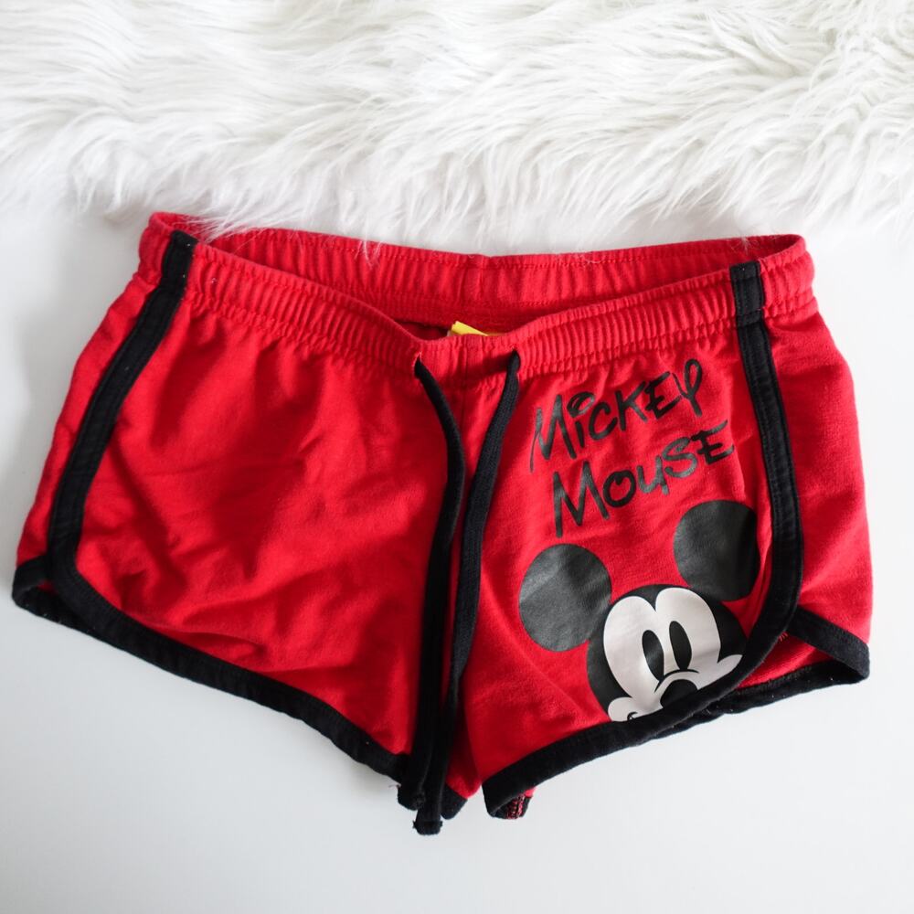 Mickey Mouse Disney Graphic Low Rise Drawstring Short Shorts Summer Casual